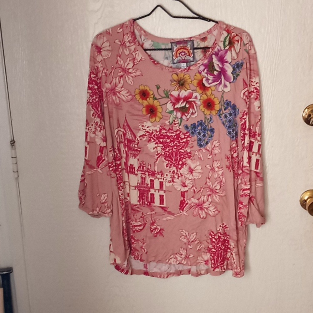 Johnny Was 3/4 sleeve top